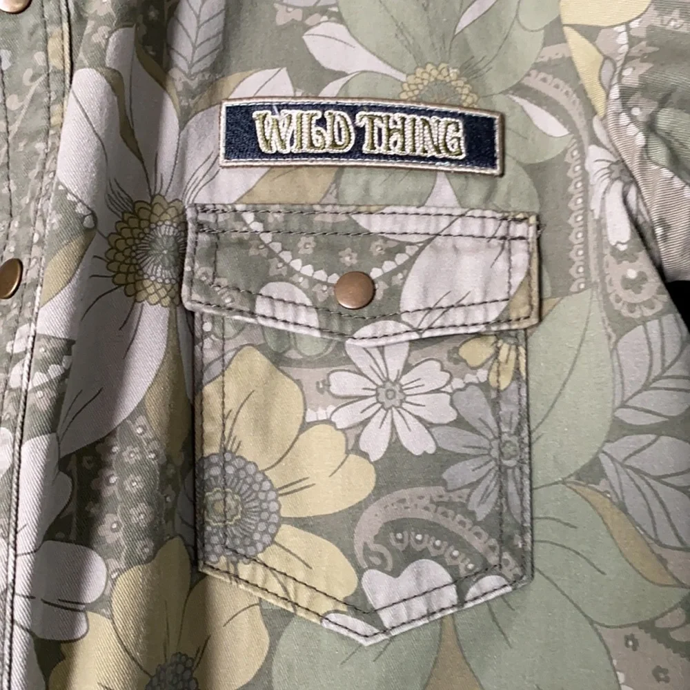 Spell Floral Embroidered Jacket in Olive Green - Picture 6 of 14